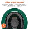 imageErgodyne Skullerz 8964 Full Brim Safety Helmet Type 2 Class C Hard Hat with Chin Strap Adjustable Venting ANSIISEA Z8912014 6 Point SuspensionGreen