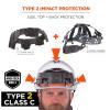 imageErgodyne Skullerz 8964 Full Brim Safety Helmet Type 2 Class C Hard Hat with Chin Strap Adjustable Venting ANSIISEA Z8912014 6 Point SuspensionGreen