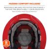imageErgodyne Skullerz 8964 Full Brim Safety Helmet Type 2 Class C Hard Hat with Chin Strap Adjustable Venting ANSIISEA Z8912014 6 Point SuspensionRed