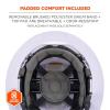 imageErgodyne Skullerz 8964 Full Brim Safety Helmet Type 2 Class C Hard Hat with Chin Strap Adjustable Venting ANSIISEA Z8912014 6 Point SuspensionWhite