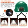 imageErgodyne Skullerz 8977LED Type 2 Vented Safety Helmet with LED Light Class C Type III Hard HatGreen
