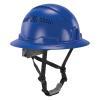 imageErgodyne Skullerz 8964 Full Brim Safety Helmet Type 2 Class C Hard Hat with Chin Strap Adjustable Venting ANSIISEA Z8912014 6 Point SuspensionBlue