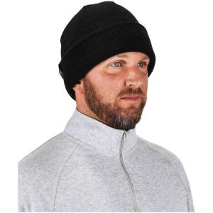 imageErgodyne NFerno 6811Z Rib Knit Hat with Zippered Pocket for Bump Cap InsertHat only Black3 monthsRib Knit Hat Bump Cap Insert