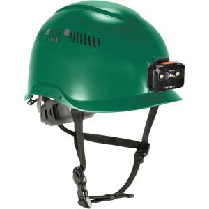 imageErgodyne Skullerz 8977LED Type 2 Vented Safety Helmet with LED Light Class C Type III Hard HatGreen