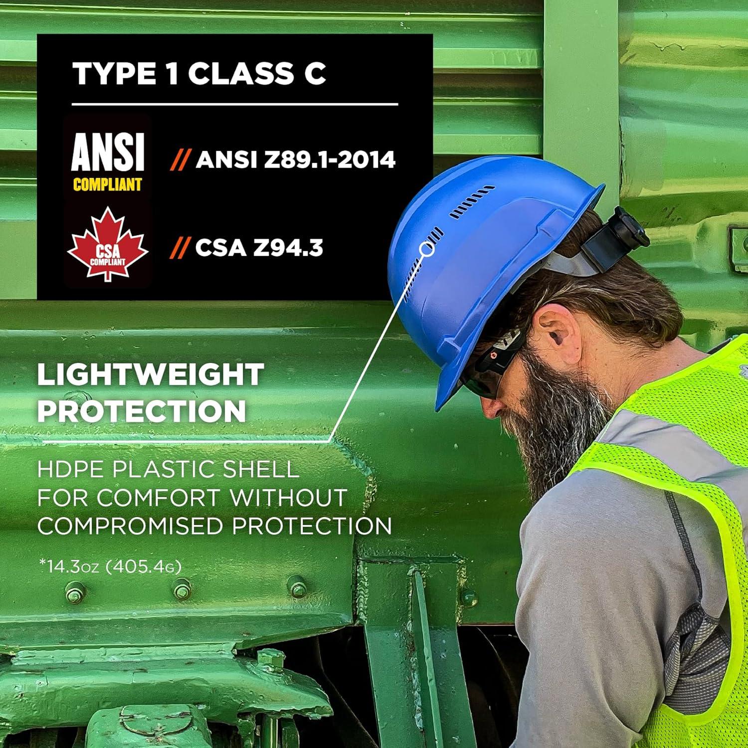 imageErgodyne Skullerz 8966 Lightweight CapStyle Hard Hat with Adjustable Venting  Type 1 Class CBlue