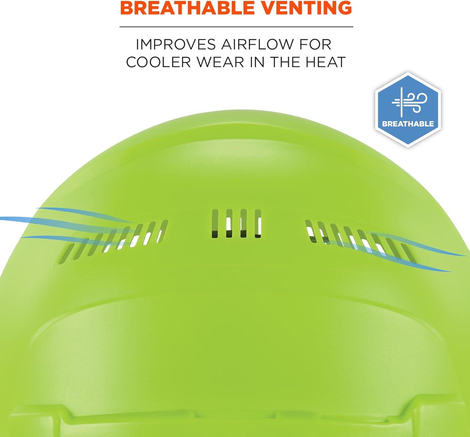 imageErgodyne Skullerz 8966 Lightweight CapStyle Hard Hat with Adjustable Venting  Type 1 Class CLime