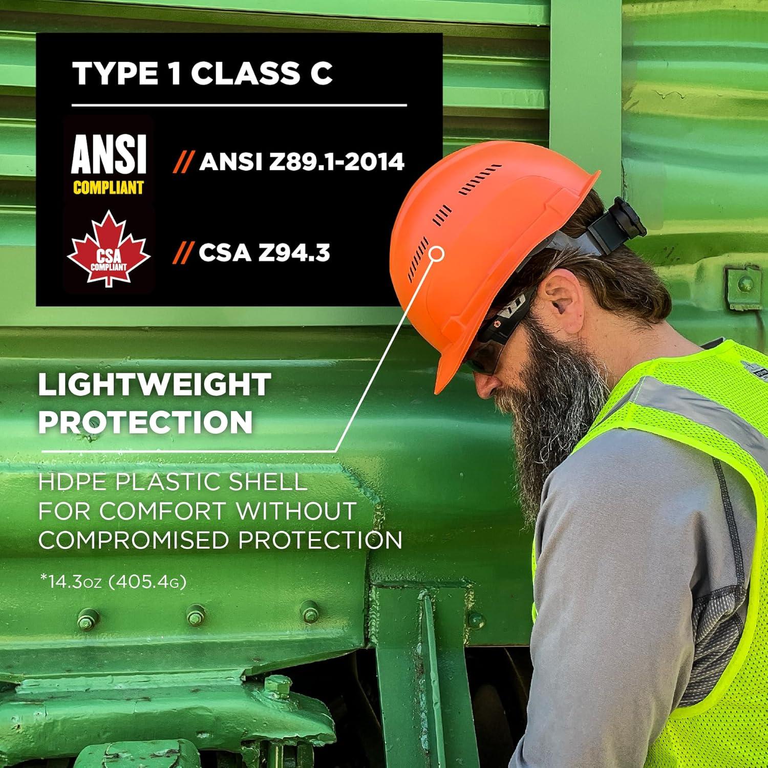 imageErgodyne Skullerz 8966 Lightweight CapStyle Hard Hat with Adjustable Venting  Type 1 Class COrange