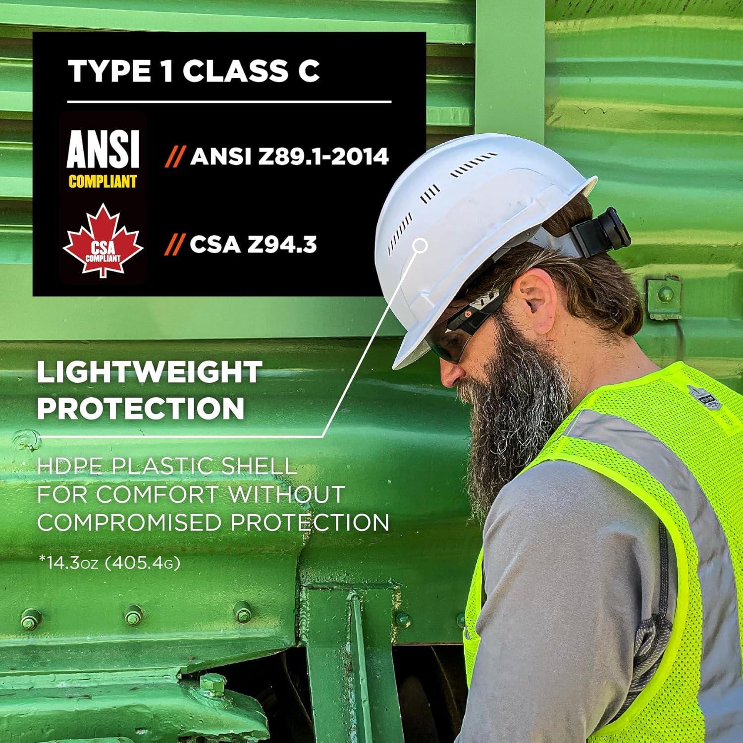 imageErgodyne Skullerz 8966 Lightweight CapStyle Hard Hat with Adjustable Venting  Type 1 Class CWhite