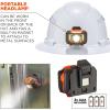 imageErgodyne  60156 Vented Hard Hat with Light Full Brim Style Ratchet Suspension Class C Skullerz 8973LED WhiteHard Hat Full Brim LED Light Type 1 Class C
