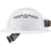 imageErgodyne  60156 Vented Hard Hat with Light Full Brim Style Ratchet Suspension Class C Skullerz 8973LED WhiteHard Hat Full Brim LED Light Type 1 Class C
