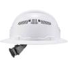 imageErgodyne  60156 Vented Hard Hat with Light Full Brim Style Ratchet Suspension Class C Skullerz 8973LED WhiteHard Hat Full Brim Vented Type 1 Class C