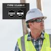 imageErgodyne  60156 Vented Hard Hat with Light Full Brim Style Ratchet Suspension Class C Skullerz 8973LED WhiteHard Hat Full Brim Vented Type 1 Class C