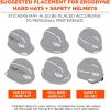 imageErgodyne Skullerz 8961 Reflective Hard Hat Stickers Safety Helmet Strips Hard Hat Accessories Adhesive Sticker Decal KitBlue