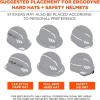 imageErgodyne Skullerz 8961 Reflective Hard Hat Stickers Safety Helmet Strips Hard Hat Accessories Adhesive Sticker Decal KitOrange
