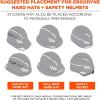 imageErgodyne Skullerz 8961 Reflective Hard Hat Stickers Safety Helmet Strips Hard Hat Accessories Adhesive Sticker Decal KitWhite