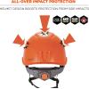 imageErgodyne Skullerz 8975LED Vented Safety Helmet with Light Class C Hard Hat 6pt Suspension Padded Sweatband and Top Padding Included OrangeOrange