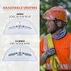 imageErgodyne Skullerz 8975LED Vented Safety Helmet with Light Class C Hard Hat 6pt Suspension Padded Sweatband and Top Padding Included OrangeWhite