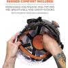 imageErgodyne Skullerz 8975LED Vented Safety Helmet with Light Class C Hard Hat 6pt Suspension Padded Sweatband and Top Padding Included OrangeWhite