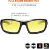 imageErgodyne Skullerz ODIN Safety Glasses Sunglasses Impact Resistant Z871Black Frame  Yellow Lens