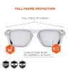 imageErgodyne Skullerz SIXTEN Safety Glasses with Side Shields Anti Fog  Anti Scratch ANSI z871 with Protective Microfiber Eyewear Cleaning ampamp Storage BagClear Lens  Transparent Clear Frame
