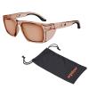 imageErgodyne Skullerz SIXTEN Safety Glasses with Side Shields Anti Fog  Anti Scratch ANSI z871 with Protective Microfiber Eyewear Cleaning ampamp Storage BagTan Lens  Translucent Tan Frame