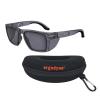 imageErgodyne Skullerz SIXTEN Safety Glasses with Side Shields Anti Fog Anti Scratch Polarized Lenses ANSI z871 with Protective Zippered Hard Shell Eyewear CaseG15 Gray Lens