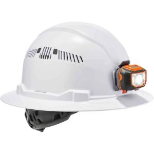 imageErgodyne  60156 Vented Hard Hat with Light Full Brim Style Ratchet Suspension Class C Skullerz 8973LED WhiteHard Hat Full Brim LED Light Type 1 Class C