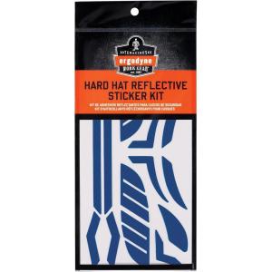 imageErgodyne Skullerz 8961 Reflective Hard Hat Stickers Safety Helmet Strips Hard Hat Accessories Adhesive Sticker Decal KitBlue