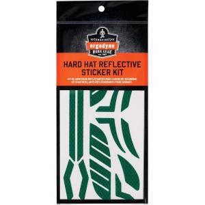 imageErgodyne Skullerz 8961 Reflective Hard Hat Stickers Safety Helmet Strips Hard Hat Accessories Adhesive Sticker Decal KitGreen