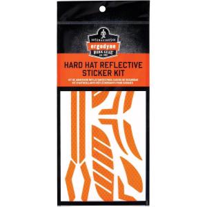 imageErgodyne Skullerz 8961 Reflective Hard Hat Stickers Safety Helmet Strips Hard Hat Accessories Adhesive Sticker Decal KitOrange
