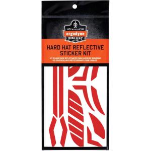 imageErgodyne Skullerz 8961 Reflective Hard Hat Stickers Safety Helmet Strips Hard Hat Accessories Adhesive Sticker Decal KitRed
