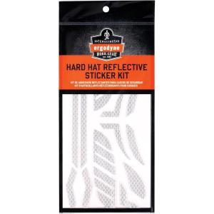 imageErgodyne Skullerz 8961 Reflective Hard Hat Stickers Safety Helmet Strips Hard Hat Accessories Adhesive Sticker Decal KitWhite