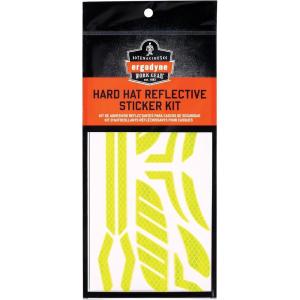 imageErgodyne Skullerz 8961 Reflective Hard Hat Stickers Safety Helmet Strips Hard Hat Accessories Adhesive Sticker Decal KitYellow