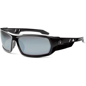 imageErgodyne Skullerz ODIN Safety Glasses Sunglasses Impact Resistant Z871Black Frame  Silver Mirror Lens