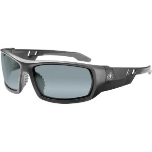 imageErgodyne Skullerz ODIN Safety Glasses Sunglasses Impact Resistant Z871Matte Black Frame  Silver Mirror Lens