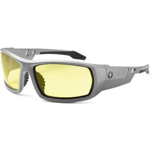 imageErgodyne Skullerz ODIN Safety Glasses Sunglasses Impact Resistant Z871Matte Gray Frame  Yellow Lens