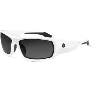 imageErgodyne Skullerz ODIN Safety Glasses Sunglasses Impact Resistant Z871White Frame  Smoke Lens