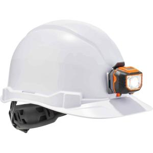 imageHard Hat with Light Cap Style Ratchet Suspension Class E Ergodyne Skullerz 8970LED OrangeWhite
