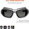imageErgodyne  56033 Skullerz Loki Convertible AntiFog Safety Sunglasses Smoke Lens Includes Gasket and Strap to Convert to Goggle Antifog Smoke Lens Black FrameAntifog Smoke Lens  Gray Frame