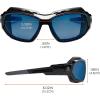 imageErgodyne Skullerz LOKI Convertible Safety Spoggles Includes Foam Gasket and Strap to Convert to Goggle ANSI z871Blue Mirror Lens  Black Frame