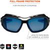 imageErgodyne Skullerz LOKI Convertible Safety Spoggles Includes Foam Gasket and Strap to Convert to Goggle ANSI z871Blue Mirror Lens  Black Frame