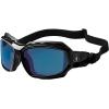 imageErgodyne Skullerz LOKI Convertible Safety Spoggles Includes Foam Gasket and Strap to Convert to Goggle ANSI z871Blue Mirror Lens  Black Frame