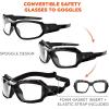 imageErgodyne Skullerz LOKI Convertible Safety Spoggles Includes Foam Gasket and Strap to Convert to Goggle ANSI z871Clear Lens  Black Frame