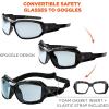 imageErgodyne Skullerz LOKI Convertible Safety Spoggles Includes Foam Gasket and Strap to Convert to Goggle ANSI z871IndoorOutdoor Lens  Black Frame