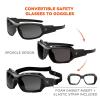 imageErgodyne Skullerz Loki Convertible Anti Scratch Safety Spoggles GlassesIncludes Gasket and Strap to Convert to Goggle Anti FogSmoke Lens