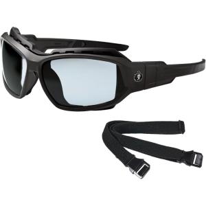 imageErgodyne  56033 Skullerz Loki Convertible AntiFog Safety Sunglasses Smoke Lens Includes Gasket and Strap to Convert to Goggle Antifog Smoke Lens Black FrameAntifog IndoorOutdoor Lens  Black Frame
