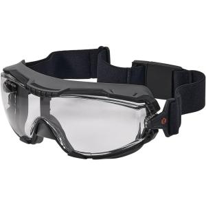 imageErgodyne Skullerz Arkyn Protective Dust Safety Goggle NonVented Anti Fog Scratch Resistant Adjustable Elastic StrapClear Lens  Black Frame