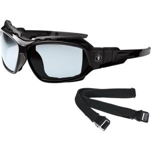 imageErgodyne Skullerz LOKI Convertible Safety Spoggles Includes Foam Gasket and Strap to Convert to Goggle ANSI z871IndoorOutdoor Lens  Black Frame