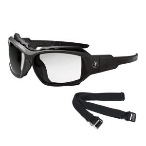 imageErgodyne Skullerz Loki Convertible Anti Scratch Safety Spoggles GlassesIncludes Gasket and Strap to Convert to Goggle Anti FogClear Lens