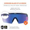imageErgodyne Skullerz AEGIR Anti Scratch Safety Sunglasses AntiFog ANSI z871Clear Smoke Frame  Blue Mirror Lens